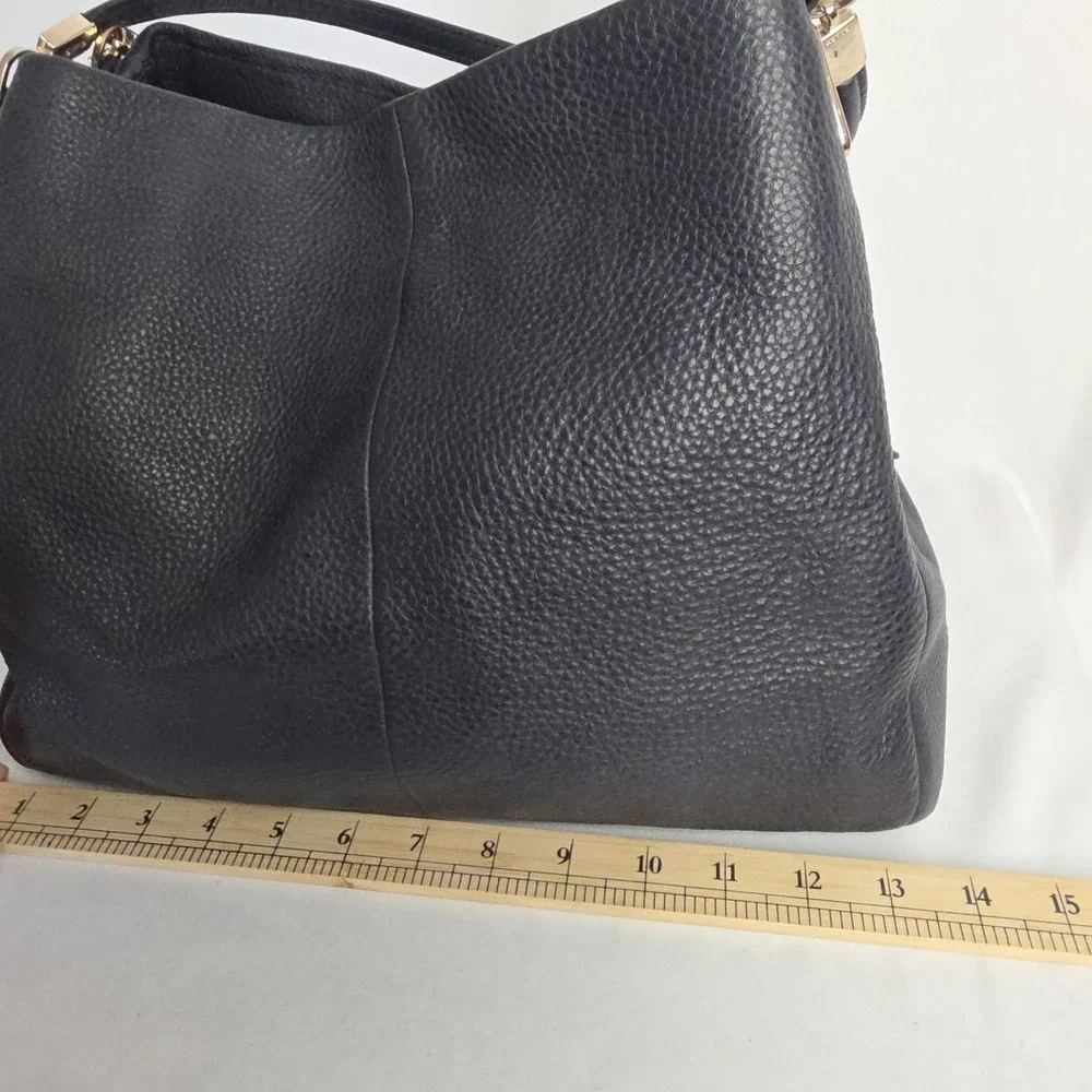 Coach Phoebe Madison Boho Leather Shoulder Bag Hobo Dark Midnight Navy F34495